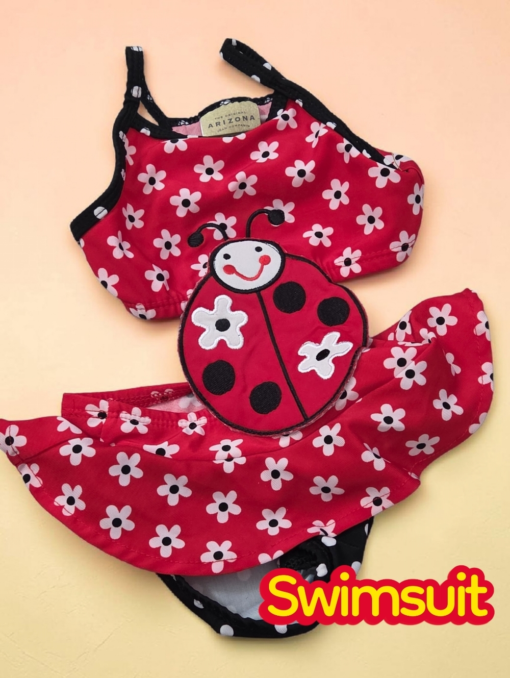*1218 Arizona Ladybug swimsuit Girls 12 months